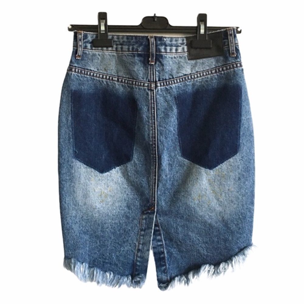 ONE TEASPOON Boho High Waisted Denim Skirt Blue 26